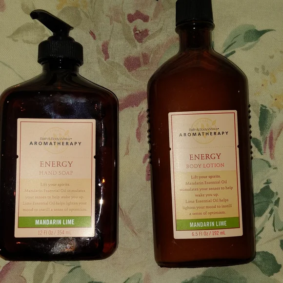Bath & body works aromatherapy mandarin lime hand soap and body lotion - Picture 1 of 3